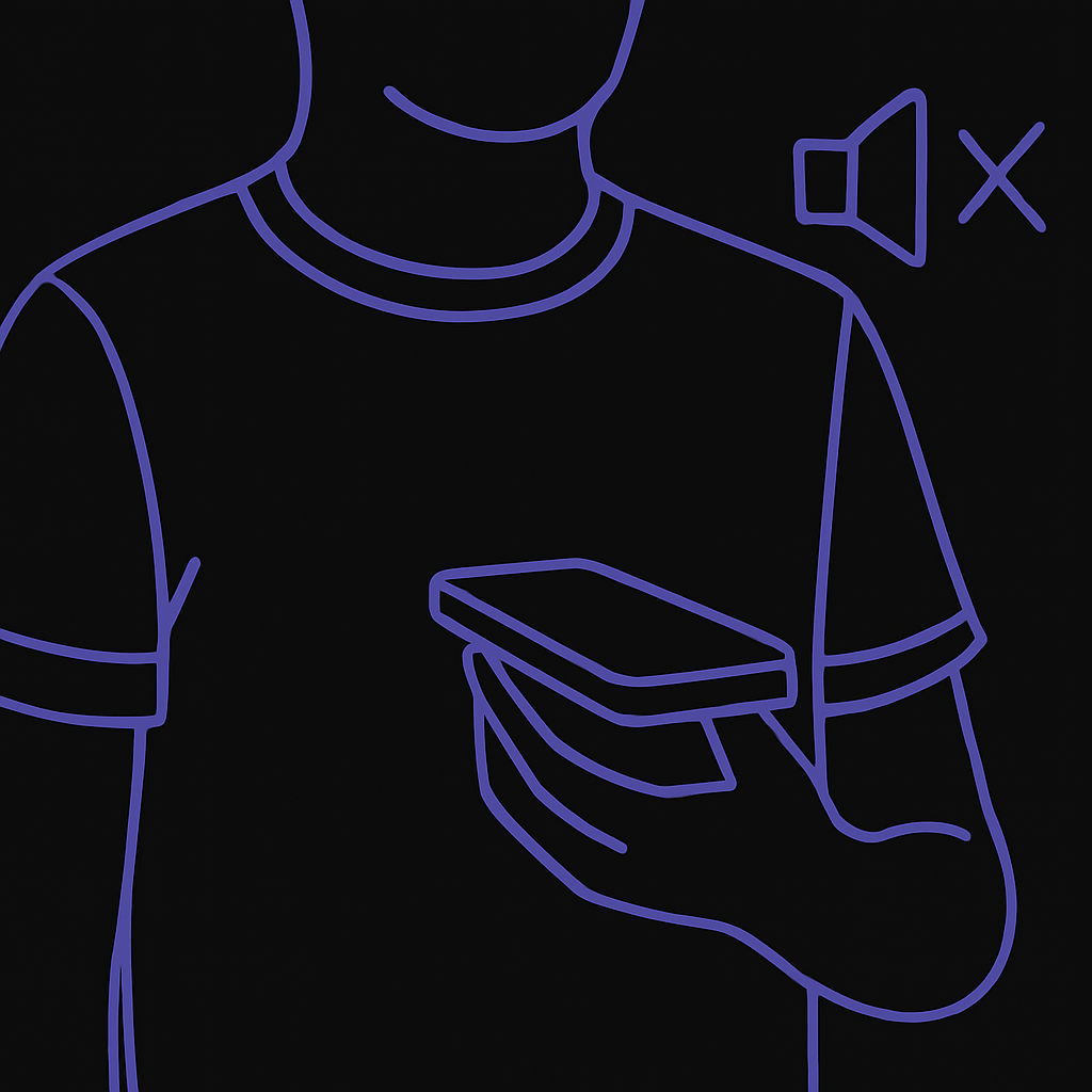 Illustration showing thin clothing and quiet environment for recording